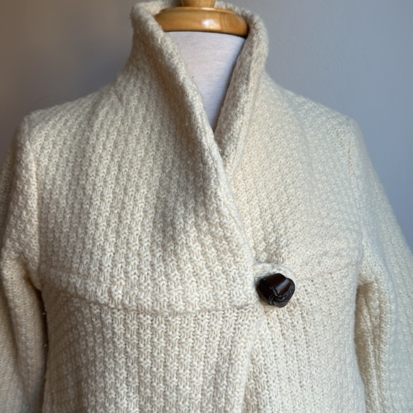 Free people Wool cropped Coat Cream white One Button Small EUC - Picture 2 of 7